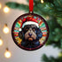 Cockapoo Black in Santa Hat Suncatcher Decoration